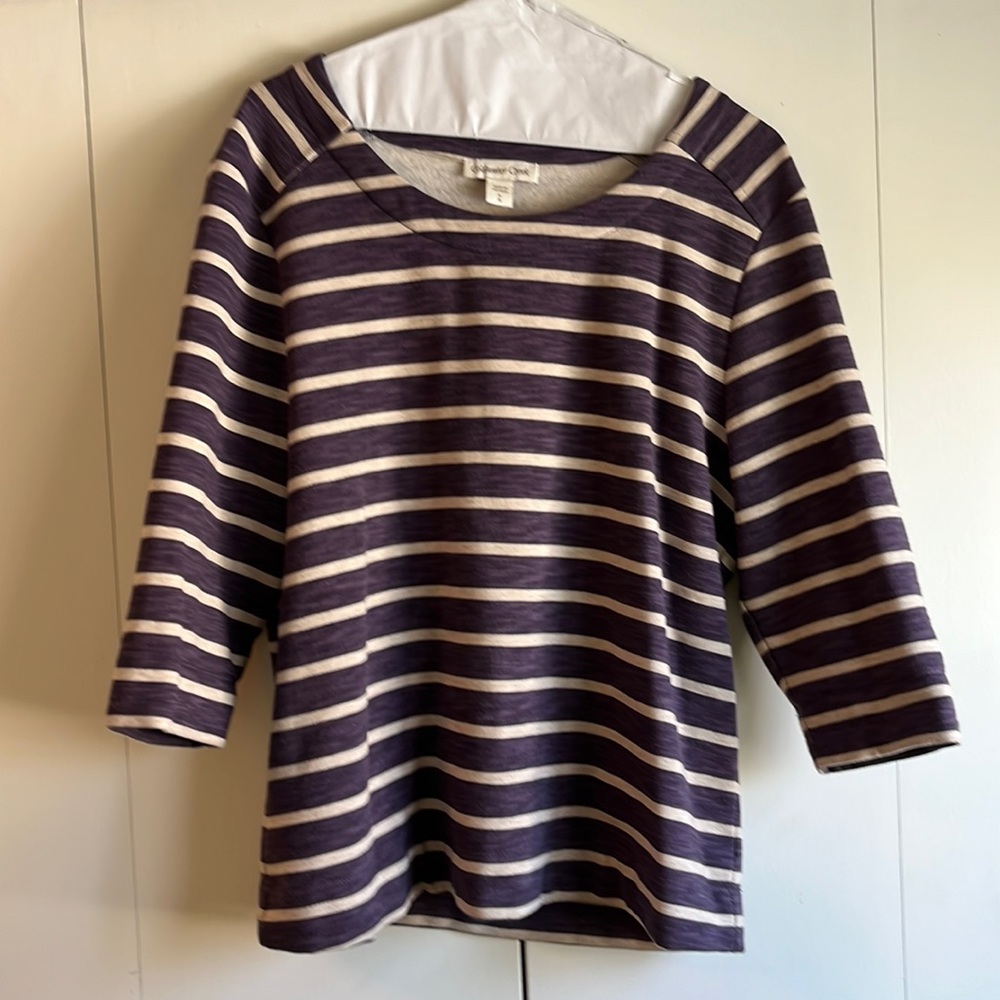 3/4 sleeve striped top
